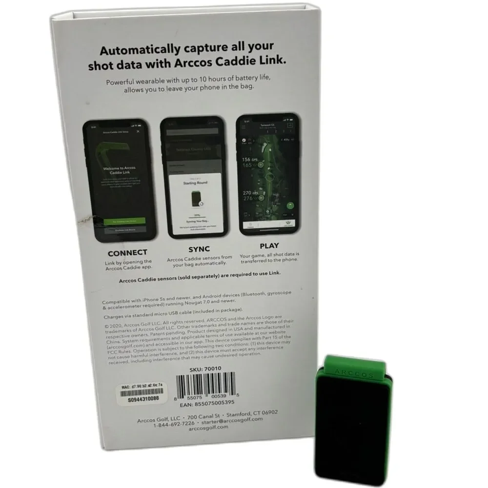 Arccos Caddie Link-Wearable Shot Tracking Device-EUC